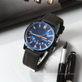 LONGBO 80638 watches men turkey top luxury case steel back genuine leather strap tactical watches men